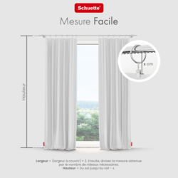 Schuette® Verdunkelungs-Vorhang Gardine mit Tunnelband nach Maß ● Century Black Kollektion: Misty White (Weiß-Grau) ● 1 Stück ● Knitterfrei Pflegeleicht Thermo Blickdicht & stark Abdunkelnd
