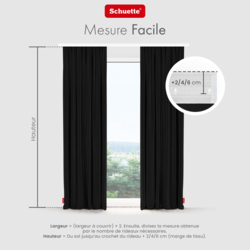 Schuette® Verdunkelungs-Vorhang Gardine mit Tunnelband nach Maß ● Millenium Velvet Kollektion: Black Swan (Schwarz) ● 1 Stück ● Knitterfrei Pflegeleicht Thermo Blickdicht & stark Abdunkelnd