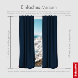 Schuette® Verdunkelungs-Vorhang Gardine mit Tunnelband nach Maß ● Millenium Velvet Kollektion: Royal Blue (Blau) ● 1 Stück ● Knitterfrei Pflegeleicht Thermo Blickdicht & stark Abdunkelnd