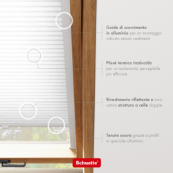 Schuette® Dachfenster Wabenplissee nach Maß • Thermo x Honey Kollektion: Coconut Kiss (Weiß) • Profilfarbe: Eiche