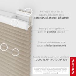 Schuette® Plissee ohne Bohren nach Maß • Suprafix Klemmhalter “Incognito X" • Dolomite Kollektion: Light Coffee (Beige) • Profilfarbe: Anthrazit