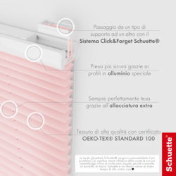 Schuette® Plissee mit Bohren nach Maß • Suprafix Halterungen “Mit Bohren” • Thermo Kollektion: Rosewater (Rosa) • Profilfarbe: Walnuss