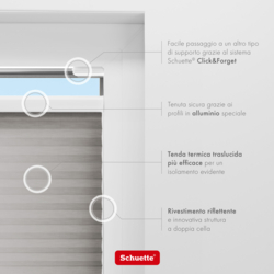 Schuette® Wabenplissee mit Bohren nach Maß • Suprafix "Double 2in1" Schraub- & Klemmhalter • Thermo x Honey Kollektion: Overbaked (Grau) • Profilfarbe: Anthrazit
