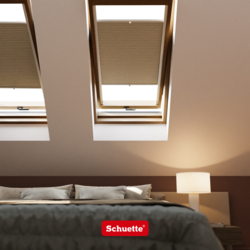 Schuette® Dachfenster Wabenplissee nach Maß • Honey Kollektion: Moonlight (Weiß) • Profilfarbe: Braun