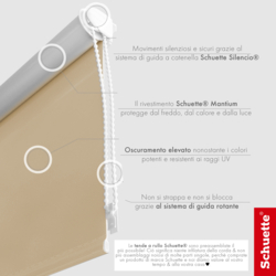 Schuette® Verdunkelungsrollo ohne Bohren & mit Bohren 2in1 nach Maß ● Kollektion Thermo Blackout: Biscotto (Beige) ● Profilfarbe: Schwarz