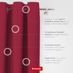 Schuette® Verdunkelungs-Vorhang Gardine mit Ösen nach Maß ● Century Black Kollektion: Fire Dance (Rot) ● 1 Stück ● Knitterfrei Pflegeleicht Thermo Blickdicht & stark Abdunkelnd