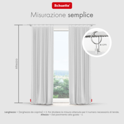 Schuette® Verdunkelungs-Vorhang Gardine mit Tunnelband nach Maß ● Century Black Kollektion: Misty White (Weiß-Grau) ● 1 Stück ● Knitterfrei Pflegeleicht Thermo Blickdicht & stark Abdunkelnd