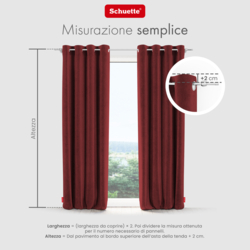 Schuette® Verdunkelungs-Vorhang Gardine mit Ösen nach Maß ● Millenium Velvet Kollektion: Carmine (Rot) ● 1 Stück ● Knitterfrei Pflegeleicht Thermo Blickdicht & stark Abdunkelnd