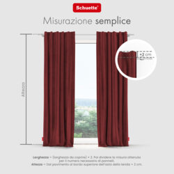Schuette® Verdunkelungs-Vorhang Gardine mit Tunnelband nach Maß ● Millenium Velvet Kollektion: Carmine (Rot) ● 1 Stück ● Knitterfrei Pflegeleicht Thermo Blickdicht & stark Abdunkelnd