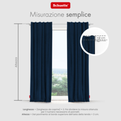 Schuette® Verdunkelungs-Vorhang Gardine mit Tunnelband nach Maß ● Millenium Velvet Kollektion: Royal Blue (Blau) ● 1 Stück ● Knitterfrei Pflegeleicht Thermo Blickdicht & stark Abdunkelnd