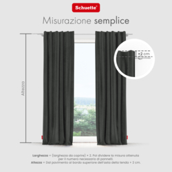 Schuette® Verdunkelungs-Vorhang Gardine mit Tunnelband nach Maß ● Millenium Velvet Kollektion: Dark Shadow (Grau) ● 1 Stück ● Knitterfrei Pflegeleicht Thermo Blickdicht & stark Abdunkelnd