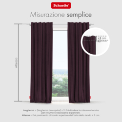 Schuette® Verdunkelungs-Vorhang Gardine mit Tunnelband nach Maß ● Millenium Velvet Kollektion: Plum (Purple) ● 1 Stück ● Knitterfrei Pflegeleicht Thermo Blickdicht & stark Abdunkelnd