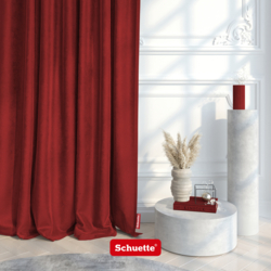 Schuette® Verdunkelungs-Vorhang Gardine mit Tunnelband nach Maß ● Millenium Velvet Kollektion: Sangria (Rot) ● 1 Stück ● Knitterfrei Pflegeleicht Thermo Blickdicht & stark Abdunkelnd