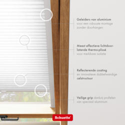 Schuette® Dachfenster Wabenplissee nach Maß • Thermo x Honey Kollektion: Coconut Kiss (Weiß) • Profilfarbe: Eiche