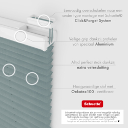 Schuette® Plissee mit Bohren nach Maß • Suprafix "Double 2in1" Schraub- & Klemmhalter • Melange Kollektion: Rocky Mountain (Grau) • Profilfarbe: Silber