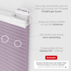 Schuette® Plissee mit Bohren nach Maß • Suprafix "Double 2in1" Schraub- & Klemmhalter • Premium Kollektion: Plum Charm (Lila) • Profilfarbe: Weiß
