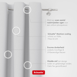 Schuette® Verdunkelungs-Vorhang Gardine mit Ösen nach Maß ● Century Black Kollektion: Misty White (Weiß-Grau) ● 1 Stück ● Knitterfrei Pflegeleicht Thermo Blickdicht & stark Abdunkelnd
