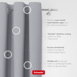 Schuette® Verdunkelungs-Vorhang Gardine mit Ösen nach Maß ● Century Black Kollektion: Fine Platinium (Silber) ● 1 Stück ● Knitterfrei Pflegeleicht Thermo Blickdicht & stark Abdunkelnd