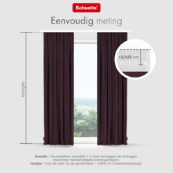 Schuette® Verdunkelungs-Vorhang Gardine mit Tunnelband nach Maß ● Millenium Velvet Kollektion: Plum (Purple) ● 1 Stück ● Knitterfrei Pflegeleicht Thermo Blickdicht & stark Abdunkelnd