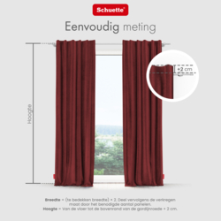 Schuette® Verdunkelungs-Vorhang Gardine mit Tunnelband nach Maß ● Millenium Velvet Kollektion: Carmine (Rot) ● 1 Stück ● Knitterfrei Pflegeleicht Thermo Blickdicht & stark Abdunkelnd