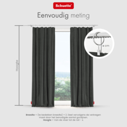Schuette® Verdunkelungs-Vorhang Gardine mit Tunnelband nach Maß ● Millenium Velvet Kollektion: Dark Shadow (Grau) ● 1 Stück ● Knitterfrei Pflegeleicht Thermo Blickdicht & stark Abdunkelnd