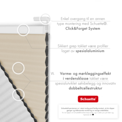 Schuette® Wabenplissee ohne Bohren nach Maß • Klebehalter & Schraubhalter 2in1 Set "Letsbond" • Honey Kollektion: The Dune (Beige) • Profilfarbe: Anthrazit