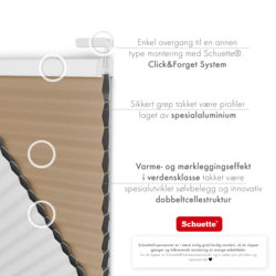 Schuette® Wabenplissee ohne Bohren nach Maß • Klebehalter & Schraubhalter 2in1 Set "Letsbond" • Honey Kollektion: Honeywood (Sand) • Profilfarbe: Anthrazit