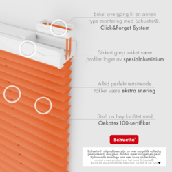 Schuette® Plissee ohne Bohren nach Maß • Suprafix Klemmhalter "X" • Premium Kollektion: Sunset (Orange) • Profilfarbe: Weiß