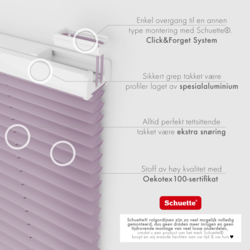 Schuette® Plissee mit Bohren nach Maß • Suprafix "Double 2in1" Schraub- & Klemmhalter • Premium Kollektion: Plum Charm (Lila) • Profilfarbe: Weiß