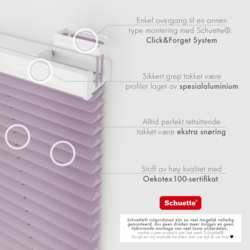 Schuette® Plissee ohne Bohren nach Maß • Suprafix Klemmhalter "X" • Thermo Kollektion: Pastel Grape (lila) • Profilfarbe: Walnuss