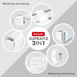 Schuette® Suprafix Klemmhalter & Clip-Schraubhalter (je 2 Stück) für Tag&Nacht / Thermo Blackout Rollo