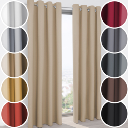 Schuette® Verdunkelungs-Vorhang Gardine mit Ösen nach Maß ● Century Black Kollektion: Safari Trail (Beige) ● 1 Stück ● Knitterfrei Pflegeleicht Thermo Blickdicht & stark Abdunkelnd