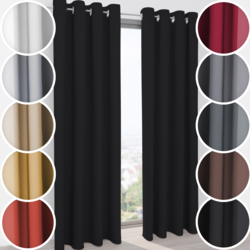 Schuette® Verdunkelungs-Vorhang Gardine mit Ösen nach Maß ● Century Black Kollektion: Raven Feather (Schwarz) ● 1 Stück ● Knitterfrei Pflegeleicht Thermo Blickdicht & stark Abdunkelnd