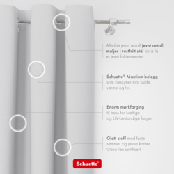 Schuette® Verdunkelungs-Vorhang Gardine mit Tunnelband nach Maß ● Century Black Kollektion: Misty White (Weiß-Grau) ● 1 Stück ● Knitterfrei Pflegeleicht Thermo Blickdicht & stark Abdunkelnd