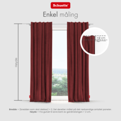 Schuette® Verdunkelungs-Vorhang Gardine mit Tunnelband nach Maß ● Millenium Velvet Kollektion: Carmine (Rot) ● 1 Stück ● Knitterfrei Pflegeleicht Thermo Blickdicht & stark Abdunkelnd