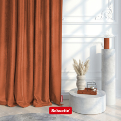 Schuette® Verdunkelungs-Vorhang Gardine mit Tunnelband nach Maß ● Millenium Velvet Kollektion: Marmalade (Orange) ● 1 Stück ● Knitterfrei Pflegeleicht Thermo Blickdicht & stark Abdunkelnd