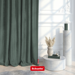 Schuette® Verdunkelungs-Vorhang Gardine mit Ösen nach Maß ● Millenium Velvet Kollektion: Isle of Pines (Dunkelgrün) ● 1 Stück ● Knitterfrei Pflegeleicht Thermo Blickdicht & stark Abdunkelnd