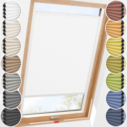 Schuette® Dachfenster Wabenplissee nach Maß • Honey Kollektion: Moonlight (Weiß) • Profilfarbe: Braun