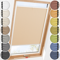 Schuette® Dachfenster Wabenplissee nach Maß • Honey Kollektion: Honeywood (Sand) • Profilfarbe: Anthrazit