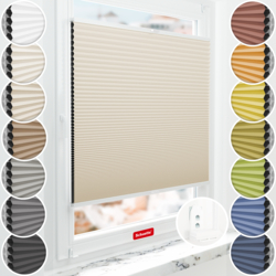 Schuette Wabenplissee Verdunkelung Thermo ohne Bohren am Fenster