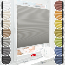 Schuette Wabenplissee Verdunkelung Thermo ohne Bohren am Fenster