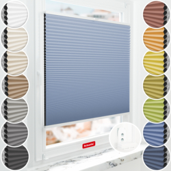Schuette thermal blackout honeycomb blinds fitted to a window without drilling