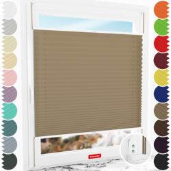 Schuette made-to-measure pleated window blind fitted without drilling