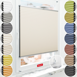 Schuette Wabenplissee Verdunkelung Thermo ohne Bohren am Fenster