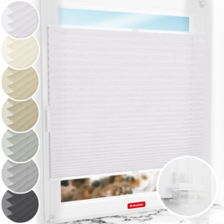 Schuette® Plissee ohne Bohren nach Maß • Suprafix Klemmhalter “Incognito X" • Dolomite Kollektion: Cold Morning (Grau) • Profilfarbe: Weiß