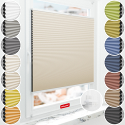 Schuette Wabenplissee Verdunkelung Thermo ohne Bohren am Fenster