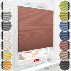 Schuette® Wabenplissee ohne Bohren nach Maß • Suprafix Klemmhalter “Incognito X" • Honey Kollektion: Poppy Petal (Dunkelrot) • Profilfarbe: Weiß
