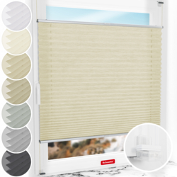 Schuette made-to-measure pleated window blind fitted without drilling