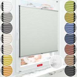 Schuette® Wabenplissee ohne Bohren nach Maß • Suprafix Klemmhalter “Incognito X" • Honey Kollektion: Tinkerbell Twinkle (Pastellgrün) • Profilfarbe: Silber
