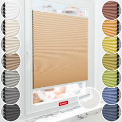 Estores térmicos opacos de nido de abeja Schuette instalados en la ventana con tornillos